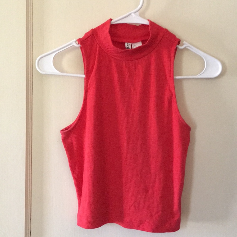 orange/red crop top